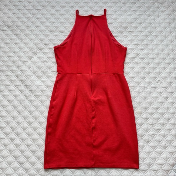 Monteau Los Angeles Coral Bodycon Spaghetti Strap Halter Mini Dress - Size XS - Picture 7 of 10
